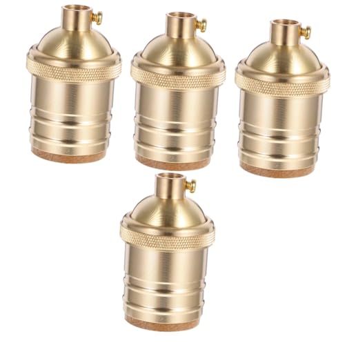 Tofficu 4 Stück Retro Kupfer Lampenfassung Glühbirne Konverter Sockel Swag Stecker Knopf Schalter Kette Draht Gelb Verlängerungskabel Ringe Außenleuchte Mit Steckdose Pendelleuchte LED von Tofficu
