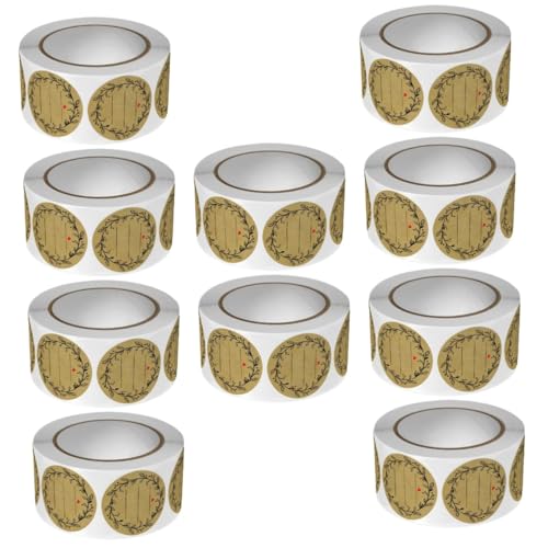 Tofficu 5 Sätze Selbstklebendes Etikett Geschenkverpackung Aufkleber Klebebänder Briefumschläge Geschenkanhänger Entfernbare Etiketten Name Zubehör Kraftpapier Khaki 2 Rollen * 5 von Tofficu