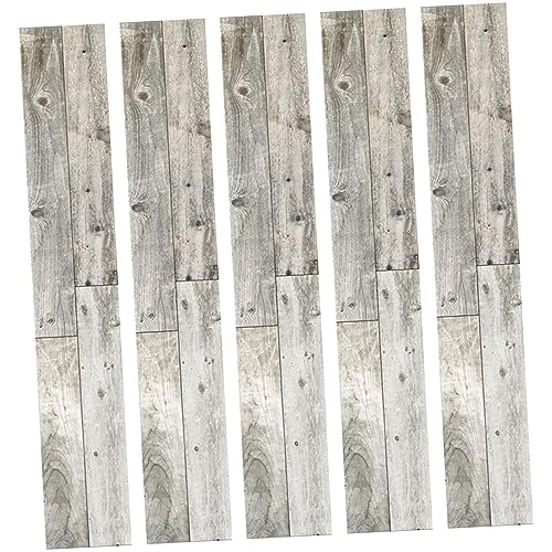 Tofficu 5 Stück Holzkornaufkleber Garagenbodenfliesen Abziehbare Bodenfliesen für Badezimmer Vinyl-Boden Bodenfliesen abziehen Fliesenaufkleber abziehen und aufkleben PVC von Tofficu