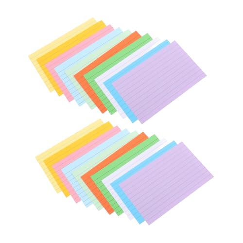 Tofficu 500 Stück Tragbares Notebook Tragbare Notizblöcke Tab Linierte Karteikarten Schreibwaren Mini Lehrreich Notizbilder Tasche Büro Memo-schreibkarten Pads Farbig Multipack Papier von Tofficu