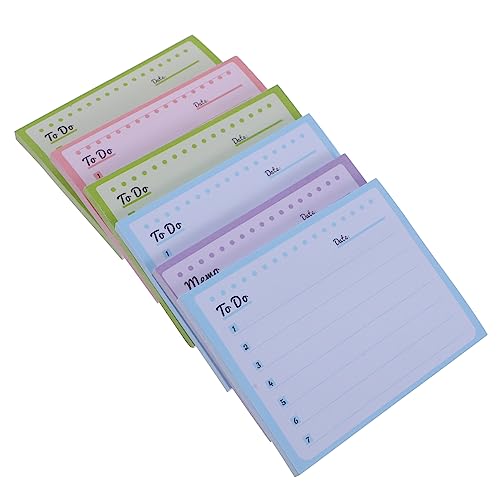 Tofficu 6 Mehrfarbige Haftnotizen Klein Weiß Tragbare Notizblöcke Süße Schulsachen Undatierter Notizblock Cartoon-notizen Aufkleber Lustige Notizen Büro-notizblöcke Schule Pads Papier von Tofficu