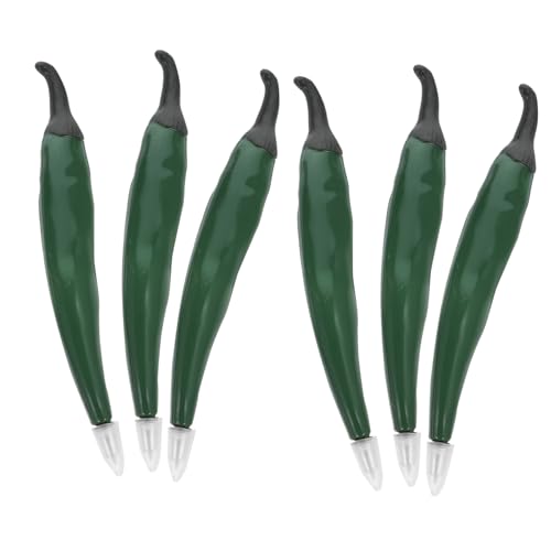 Tofficu 6 Stück Chili-Kugelschreiber Gemüsestift mehrfarbig Festival-Kugelschreiber süße Stifte Pfeffer schreibutensilien schreib schreib schreib Gemüse Stifte kreative Stifte Magnet Green von Tofficu