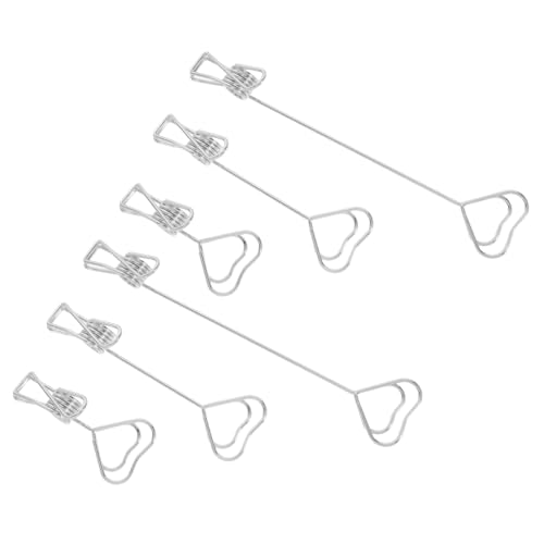 Tofficu 6 Stück Memorandum -Halter tischdeko hochzeit Inhaber einer Partykarte Halter für Büroklammern Schreibtischklammer für Notizen Notizzettelhalter Büro-Memo-Halter Stahldraht Silver von Tofficu