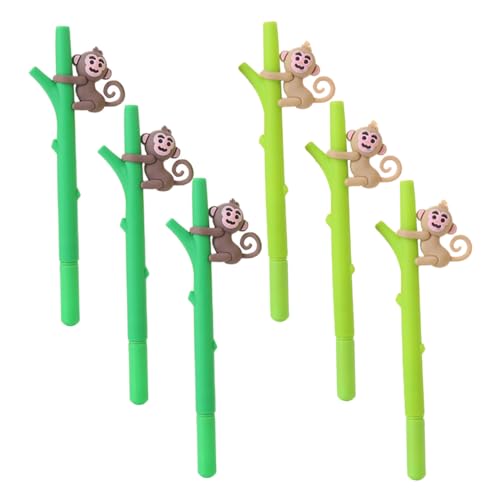 Tofficu 6st Affen-gelstift Süße Stifte Panda-bleistifte Stifte Für Tagebuch Bananenstift Tintenstifte Zum Schreiben Radiergummi Schule Japanische Stifte Schulbedarf Panda-stift Plastik von Tofficu