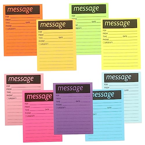 Tofficu 9 Fluoreszierende Haftnotizen Nachricht Notizblock selbstklebende Nachrichtenblöcke farbig bunt täglich notizbuch memo notebooks klebrige Nachrichtenblöcke Büro-Notizblöcke Papier von Tofficu