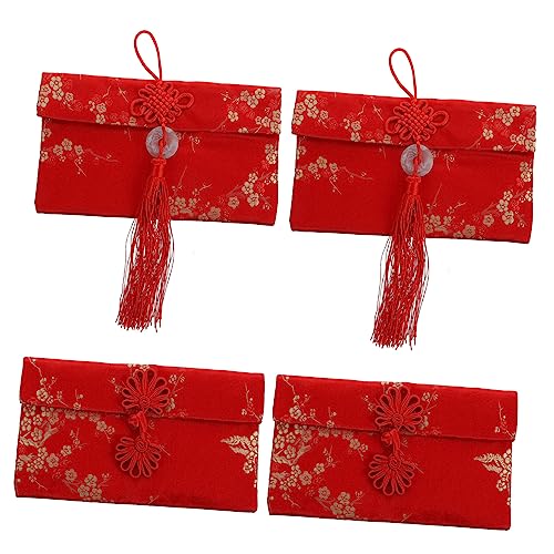 Tofficu Besticktes Rotes Paket Stilvoller Roter Umschlag Exquisites Rotes Paket Festliche Aufbewahrungstasche Handgefertigte -geldbeutel Hochzeit Geldbeutel Stoff Satin von Tofficu