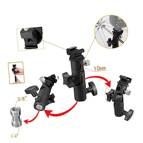 Tofficu E Förmige Metall Blitzhalterung für Lichtstative Universelle Blitzständerhalterung mit Schirmhalter Kompatibel mit DSLR Kameras Studiolichtern für Foto von Tofficu
