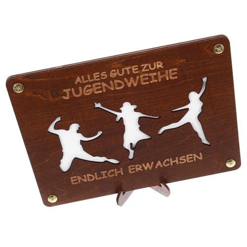 Tofficu Geldklammer aus Holz Kasse für Und dekorativ Geldclip geldgeschenkbox Geldgeschenkhalter Geldbörse mit Abschlussumschlag Abschluss-Geldbörse Geldgeldbörse aus Holz Light Brown von Tofficu