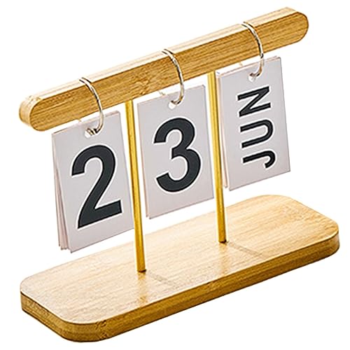Tofficu Holzrahmen Ornament Schreibtischdekoration Tages Countdown Büro Desktop Blockkalender Für Schreibtisch Tisch Countdown Ewiger von Tofficu
