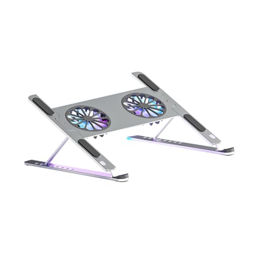 Tofficu Laptop mit LED Lüfter Einstellbarer Notebook Stand für Kühlung Belüftung Anpassung Anodisiertes Farbenfrohe Beleuchtung Langlebig von Tofficu