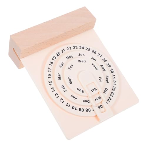 Tofficu Roulette Perpetual Kalender Kalender Selber Machen Holzblock Kalender Holzblock-tischkalender Täglicher Tischkalender Kalender Umdrehen Beige Plastik von Tofficu
