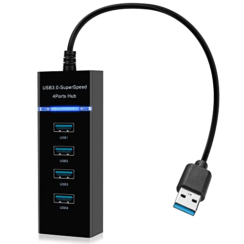 USB 3.0 Hub, 4-Port USB Hub, 5Gbps Multiport USB Splitter, Multi USB Port Expander mit 1 Fuß Verlängerungskabel, für MacBook Pro Air, Dell, Asus, HP, Laptop, Xbox, Flash Drive, HDD, Drucker, Kamera, von Togconn