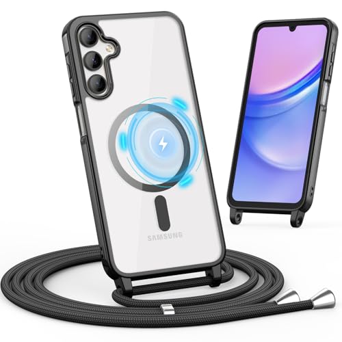Togestar Handykette Hülle für Samsung Galaxy A15 Handyhülle mit Band, Magnetische Necklace Schnur Schutzhülle Kameraschutz Herz Stoßfeste Schutzhülle Silikon Kordel zum Umhängen, Schwarz Togestar Handykette Hülle für Samsung Galaxy A15 Handyhülle mit Band, Magnetische Necklace Schnur Schutzhülle Kameraschutz Herz Stoßfeste Schutzhülle Silikon Kordel zum Umhängen, Schwarz von Togestar
