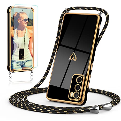 Togestar Handykette Hülle für Samsung Galaxy S20 FE Handyhülle mit Band und Schutzfolie, Kameraschutz Herz Love Design 360 Grad Stoßfeste Schutzhülle Silikon TPU mit Kordel zum Umhängen, Schwarz Togestar Handykette Hülle für Samsung Galaxy S20 FE Handyhülle mit Band und Schutzfolie, Kameraschutz Herz Love Design 360 Grad Stoßfeste Schutzhülle Silikon TPU mit Kordel zum Umhängen, Schwarz von Togestar