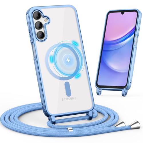 Togestar Handykette Hülle für Samsung Galaxy S24 Handyhülle mit Band, Magnetische Necklace Schnur Schutzhülle Kameraschutz Herz Stoßfeste Schutzhülle Silikon Kordel zum Umhängen, Blau Togestar Handykette Hülle für Samsung Galaxy S24 Handyhülle mit Band, Magnetische Necklace Schnur Schutzhülle Kameraschutz Herz Stoßfeste Schutzhülle Silikon Kordel zum Umhängen, Blau von Togestar