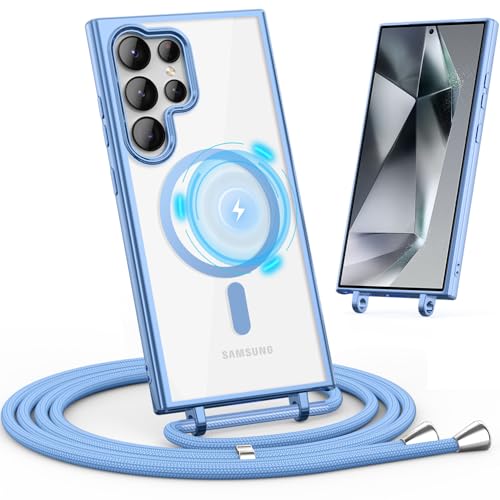 Togestar Handykette Hülle für Samsung Galaxy S24 Ultra Handyhülle mit Band, Magnetische Necklace Schnur Schutzhülle Kameraschutz Herz Stoßfeste Schutzhülle Silikon Kordel zum Umhängen, Blau Togestar Handykette Hülle für Samsung Galaxy S24 Ultra Handyhülle mit Band, Magnetische Necklace Schnur Schutzhülle Kameraschutz Herz Stoßfeste Schutzhülle Silikon Kordel zum Umhängen, Blau von Togestar