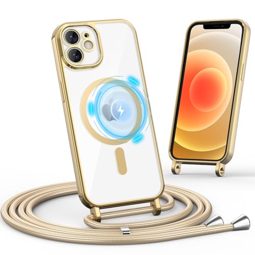 Togestar Handykette Hülle für iPhone 12 Pro Max Handyhülle mit Band, Magnetische Necklace Schnur Schutzhülle Kameraschutz Herz Stoßfeste Schutzhülle Silikon Kordel zum Umhängen, Gold Togestar Handykette Hülle für iPhone 12 Pro Max Handyhülle mit Band, Magnetische Necklace Schnur Schutzhülle Kameraschutz Herz Stoßfeste Schutzhülle Silikon Kordel zum Umhängen, Gold von Togestar