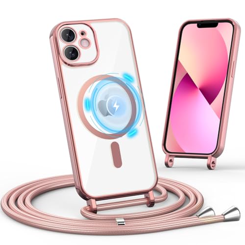 Togestar Handykette Hülle für iPhone 12 Pro Max Handyhülle mit Band, Magnetische Necklace Schnur Schutzhülle Kameraschutz Herz Stoßfeste Schutzhülle Silikon Kordel zum Umhängen, Rose Togestar Handykette Hülle für iPhone 12 Pro Max Handyhülle mit Band, Magnetische Necklace Schnur Schutzhülle Kameraschutz Herz Stoßfeste Schutzhülle Silikon Kordel zum Umhängen, Rose von Togestar