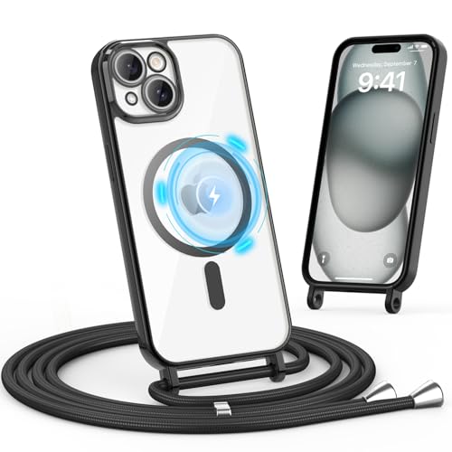 Togestar Handykette Hülle für iPhone 13/14 Handyhülle mit Band, Magnetische Necklace Schnur Schutzhülle Kameraschutz Herz Stoßfeste Schutzhülle Silikon Kordel zum Umhängen, Schwarz Togestar Handykette Hülle für iPhone 13/14 Handyhülle mit Band, Magnetische Necklace Schnur Schutzhülle Kameraschutz Herz Stoßfeste Schutzhülle Silikon Kordel zum Umhängen, Schwarz von Togestar
