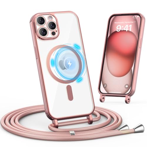 Togestar Handykette Hülle für iPhone 13 Pro Max Handyhülle mit Band, Magnetische Necklace Schnur Schutzhülle Kameraschutz Herz Stoßfeste Schutzhülle Silikon Kordel zum Umhängen, Rose Togestar Handykette Hülle für iPhone 13 Pro Max Handyhülle mit Band, Magnetische Necklace Schnur Schutzhülle Kameraschutz Herz Stoßfeste Schutzhülle Silikon Kordel zum Umhängen, Rose von Togestar