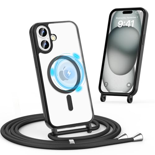 Togestar Handykette Hülle für iPhone 16 Handyhülle mit Band, Magnetische Necklace Schnur Schutzhülle Kameraschutz Herz Stoßfeste Schutzhülle Silikon Kordel zum Umhängen, Schwarz Togestar Handykette Hülle für iPhone 16 Handyhülle mit Band, Magnetische Necklace Schnur Schutzhülle Kameraschutz Herz Stoßfeste Schutzhülle Silikon Kordel zum Umhängen, Schwarz von Togestar