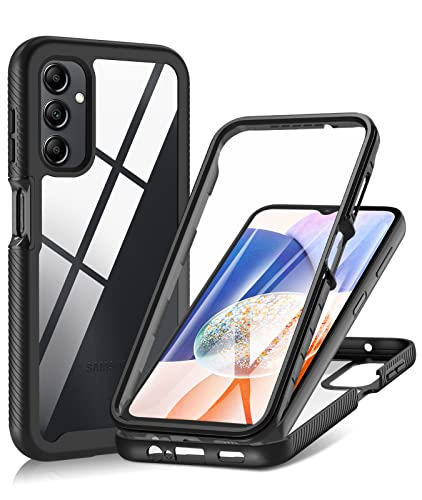 Togestar Hülle für Samsung Galaxy A14 mit Integriertem Displayschutz, Stoßfest Handyhülle 360 Grad vollschutz PC Zurück Weich TPU Stoßstange Rugged Schutzhülle Cover, Schwarz Togestar Hülle für Samsung Galaxy A14 mit Integriertem Displayschutz, Stoßfest Handyhülle 360 Grad vollschutz PC Zurück Weich TPU Stoßstange Rugged Schutzhülle Cover, Schwarz von Togestar