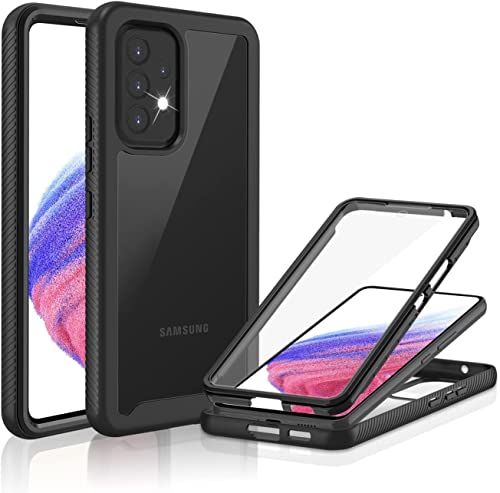 Togestar Hülle für Samsung Galaxy A53 5G mit Integriertem Displayschutz, Stoßfest Handyhülle 360 Grad vollschutz PC Zurück Weich TPU Stoßstange Rugged Schutzhülle Cover, Schwarz von Togestar