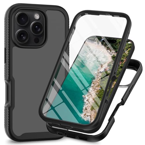 Togestar Hülle für iPhone 16 Pro Max mit Integriertem Displayschutz, Stoßfest Handyhülle 360 Grad vollschutz PC Zurück Weich TPU Stoßstange Rugged Schutzhülle Cover, Schwarz Togestar Hülle für iPhone 16 Pro Max mit Integriertem Displayschutz, Stoßfest Handyhülle 360 Grad vollschutz PC Zurück Weich TPU Stoßstange Rugged Schutzhülle Cover, Schwarz von Togestar