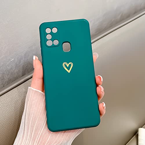 Togestar Kompatibel mit Samsung Galaxy A21s Silikon Hülle, Gold Herz Muster Mädchen Handyhülle Kameraschutz Kratzfest Stoßfest Schutzhülle Dünn Bumper Phone Case für Galaxy A21s, Grün Togestar Kompatibel mit Samsung Galaxy A21s Silikon Hülle, Gold Herz Muster Mädchen Handyhülle Kameraschutz Kratzfest Stoßfest Schutzhülle Dünn Bumper Phone Case für Galaxy A21s, Grün von Togestar
