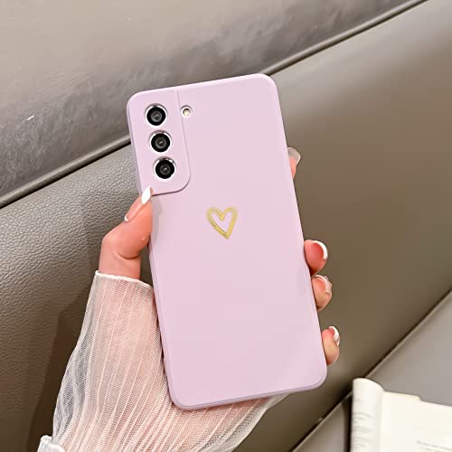 Togestar Kompatibel mit Samsung Galaxy S21 FE Silikon Hülle, Gold Herz Muster Mädchen Handyhülle Kameraschutz Kratzfest Stoßfest Schutzhülle Dünn Bumper Phone Case für Galaxy S21 FE, Lila Togestar Kompatibel mit Samsung Galaxy S21 FE Silikon Hülle, Gold Herz Muster Mädchen Handyhülle Kameraschutz Kratzfest Stoßfest Schutzhülle Dünn Bumper Phone Case für Galaxy S21 FE, Lila von Togestar