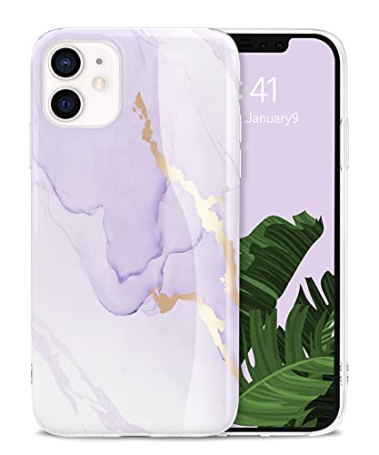 Togestar Marmor Hülle für iPhone 11 6.1", [Verblasst Nicht] MoonRiver Series Ultra Dünn Silikon Handyhülle, Flexibel Schutzhülle Marble Case, Lila von Togestar
