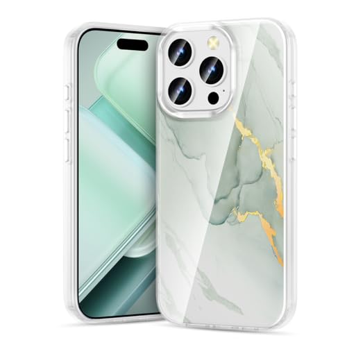 Togestar für iPhone 16 Pro Max Hülle Marmor, [Verblasst Nicht] Ultra Dünn Aesthetic Glitzer Handyhülle, Flexibel Silikon TPU Schutzhülle Marble Case, Grau von Togestar