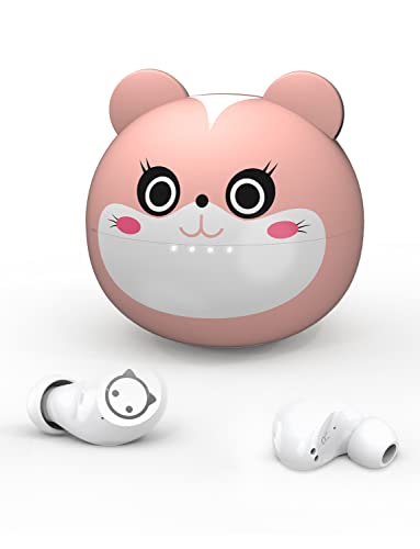 Togetface Bluetooth-Ohrhörer – Rosa Kinder-Ohrhörer – Schulgeschenk für Kinder, 36 Stunden Spielzeit, kabellose Ohrhörer, Mädchen, Cartoon, Kinder-Kopfhörer für iPhone und Android von Togetface