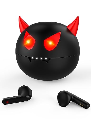 Togetface Drahtlose Kopfhörer für Kinder, Bluetooth Little Devil Kopfhörer mit Ladebox, wasserdichte Stereo-Spiel-Kopfhörer für Jungen, 36 Stunden Spielzeit, leichte Ohren von Togetface