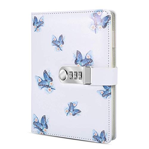 ToiM Tagebuch PU-Leder A5 geheimes Journale mit Schloss (Schmetterlinge) ToiM Tagebuch PU-Leder A5 geheimes Journale mit Schloss (Schmetterlinge) von ToiM