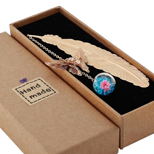 Toirxarn Feder-Lesezeichen mit Schmetterlingsanhänger – Elegantes Weihnachtsgeschenk für Frauen, Buchliebhaber und Mütter – Perfektes Nikolaus- und Adventsgeschenk – Mit umweltfreundlicher Geschenkbox Toirxarn Feder-Lesezeichen mit Schmetterlingsanhänger – Elegantes Weihnachtsgeschenk für Frauen, Buchliebhaber und Mütter – Perfektes Nikolaus- und Adventsgeschenk – Mit umweltfreundlicher Geschenkbox von Toirxarn