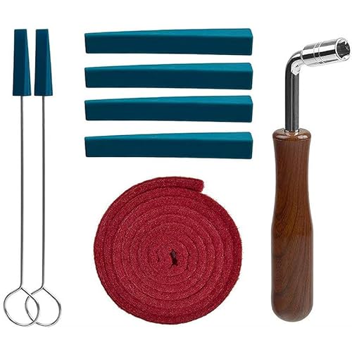8-Teiliges Piano Tuner Werkzeug Set, Piano Tuning Kit, Klavier Stimmschlüssel Hammer Set, Klavier Stimmen Werkzeug, 1 Stimmband +1 L Form Stimmhammer +4 Dämpfer+2 Dämpfer mit Griffe, Klavier Zubehör von Tokaneit