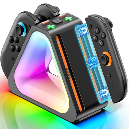 Tokluck Ladestation für 2025 Nintendo Joy Con 2, Schnelle Switch 2 Joy Con Magnetische Ladestation mit 7 Lichtmodi, Erweiterte Controller Ladestation für Nintendo Switch 2 Zubehör Tokluck Ladestation für 2025 Nintendo Joy Con 2, Schnelle Switch 2 Joy Con Magnetische Ladestation mit 7 Lichtmodi, Erweiterte Controller Ladestation für Nintendo Switch 2 Zubehör von Tokluck