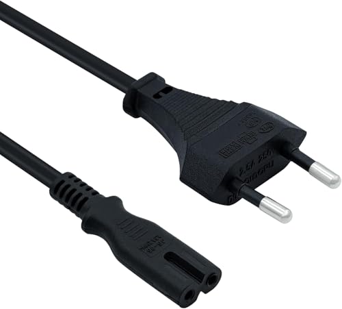 Tolesum1,5m PS5 Netzkabel,Euro-Stecker C7 2-poliges Netzkabel für PS5 / PS4 / PS3 / Xbox Serie X/S - Schwarz von Tolesum