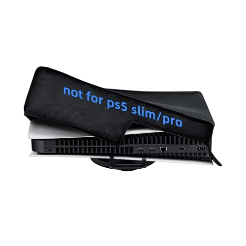 Staubschutze Hülle für PS5,Tolesum PS5 Staubschutzhülle,Spritzwasserdichte Dust Cover für Playstation 5 Konsole Digital Edition Zubehör/Ultra HD- Nicht für PS5 Slim -Horizontal(Schwarz) von Tolesum