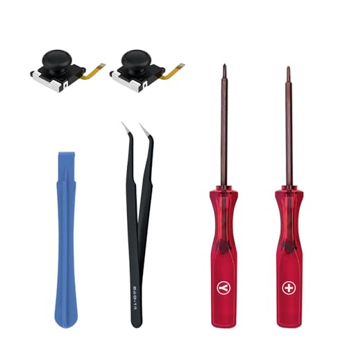 Tolesum 3D Hall Effect Sensor Joystick Ersatz für Controller NS Switch/Switch OLED Joy-Con/Switch Lite, Thumb Stick Caps mit Schraubendreher Reparaturwerkzeug-Set von Tolesum