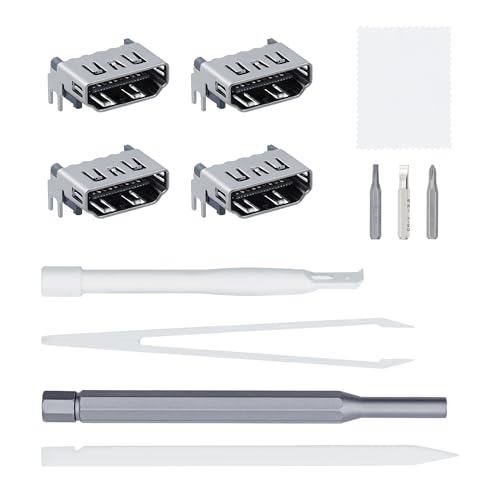 Tolesum 4 Stück HDMI Port für PS5 Ersatz HDMI Port,Schnittstelle Anschlussbuchse,Vedio Schnittstelle Repair Kit Tolesum 4 Stück HDMI Port für PS5 Ersatz HDMI Port,Schnittstelle Anschlussbuchse,Vedio Schnittstelle Repair Kit von Tolesum