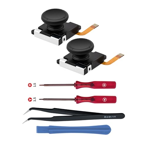 Tolesum 3D TMR Effect Joystick Reparatur Ersatz Set für NS Switch/Switch OLED Joy-Con/Switch Lite Controller mit Reparatur Werkzeuge,No Drift-Schwarz von Tolesum