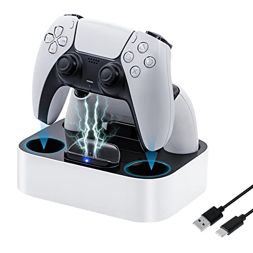 Tolesum PS5 Controller Ladestation, Ladegerät Docking Station für PS5 DualSense Controller Zubehör mit LED Licht Anzeigen/Schnellladung/Kurzschlussschutz von Tolesum