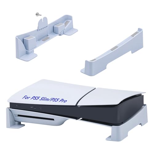 Tolesum Horizontaler Ständer für PS5 Slim/PS5 Pro, Basis Halterung Liegend für PS5 Slim Disc & Digital Edition, Stabiler Anti-Rutsch Standfuß Kompatibel mit PS5 Slim Digital/UHD Konsole Zubehör von Tolesum
