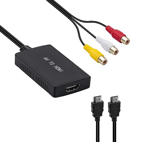 Tolesum RCA zu HDMI Konverter, AV zu HDMI Adapter, AV Composite CVBS Video Audio Konverter Adapter mit 1080P Unterstützung für PS2/PS3/ WII/WII U/STB/N64/Xbox/VCR/DVD Player von Tolesum