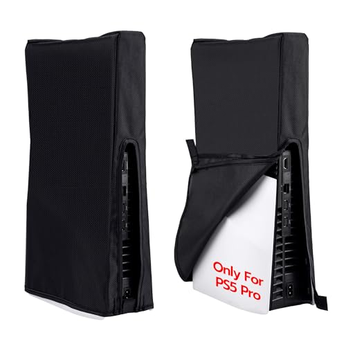Tolesum Schutzhülle PS5 Pro,Staubschutz Hülle für PS5 Pro,Spritzwasserdichte Dust Cover für Playstation 5 Pro Konsole-Nicht für PS5/PS5 Slim (Schwarz) von Tolesum