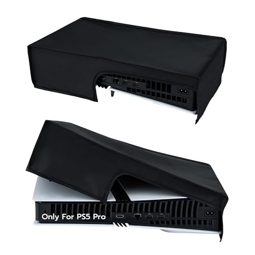 Tolesum Schutzhülle für PS5 Pro, Staubschutz Hülle, Spritzwasserdichte Dust Cover für Playstation 5 Pro Konsole - Nicht für PS5/PS5 Slim (Horizontal-Schwarz) von Tolesum
