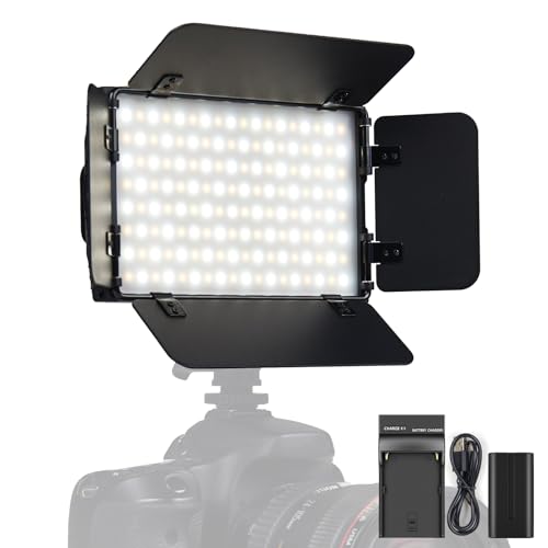 Tolifo 15 W zweifarbige LED-Videoleuchte mit Barndoors, dimmbares On-Kamera-Videolicht mit 2200 mAh Akku und Ladegerät, 3200 K-5600 K, CRI 95+, 2,4 G, tragbares Lichtpanel für Videofilm-Fotografie Tolifo 15 W zweifarbige LED-Videoleuchte mit Barndoors, dimmbares On-Kamera-Videolicht mit 2200 mAh Akku und Ladegerät, 3200 K-5600 K, CRI 95+, 2,4 G, tragbares Lichtpanel für Videofilm-Fotografie von Tolifo