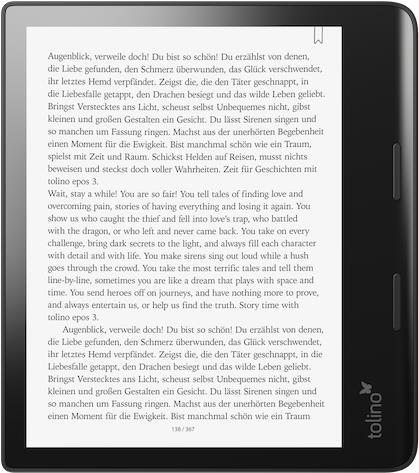 Tolino Epos 3 eBook-Reader Touchscreen 32 GB WLAN Schwarz (EPOS 3) von Tolino